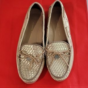 Metallic Gold Etienne Aigner Cimi women's loafers